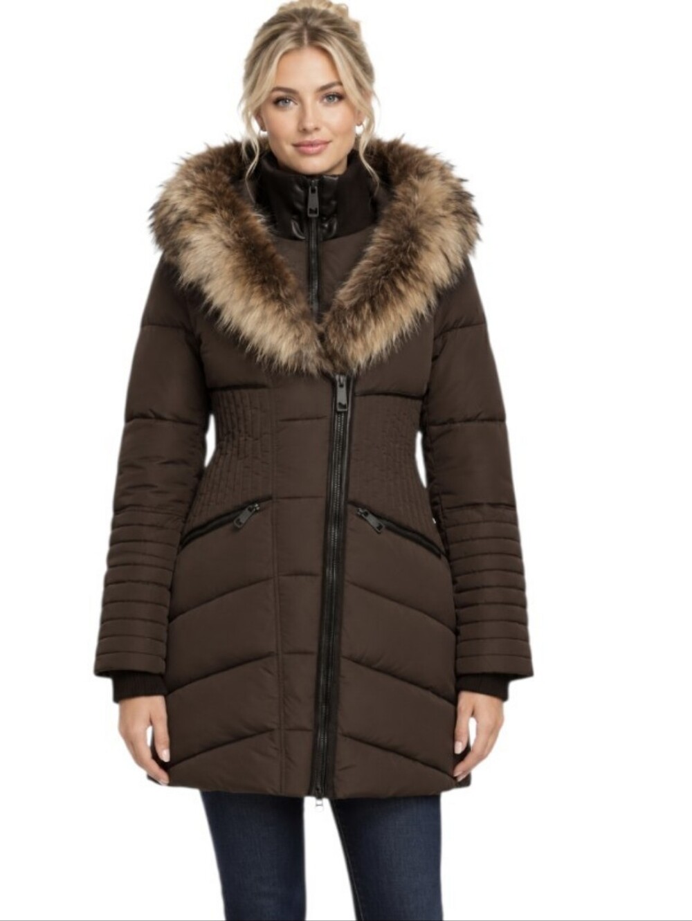 NOIZE Gigi Mid Length Hooded Winter Parka- M. S37